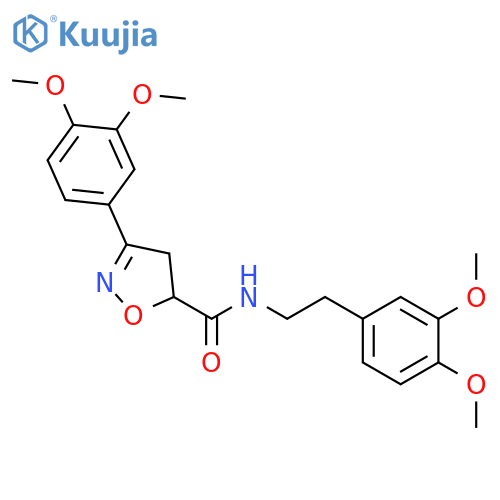 <br>3-(3,4-dimethoxyphenyl)-N-[2-(3,4-dimethoxyphenyl)ethyl]-4,5-dihydro-1,2-ox azole-5-carboxamide structure