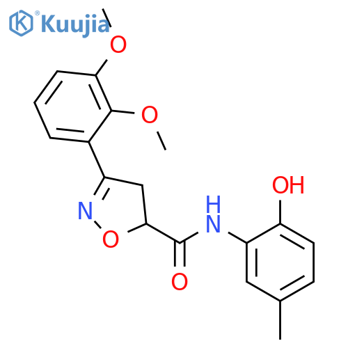 <br>3-(2,3-Dimethoxy-phenyl)-4,5-dihydro-isoxazole-5-carboxylic acid (2-hydroxy -5-methyl-phenyl)-amide structure