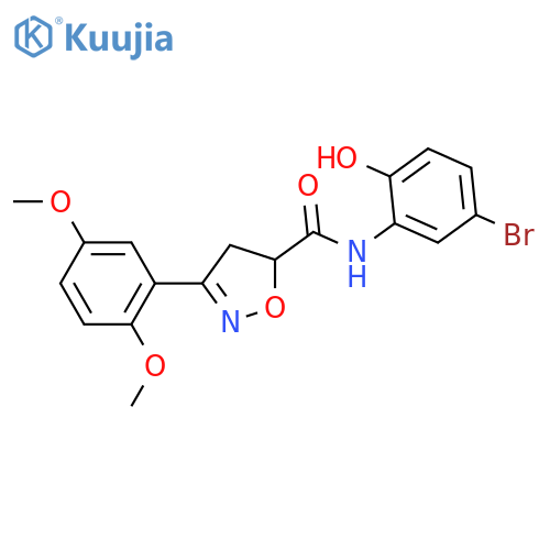 <br>3-(2,5-Dimethoxy-phenyl)-4,5-dihydro-isoxazole-5-carboxylic acid (5-bromo-2 -hydroxy-phenyl)-amide structure
