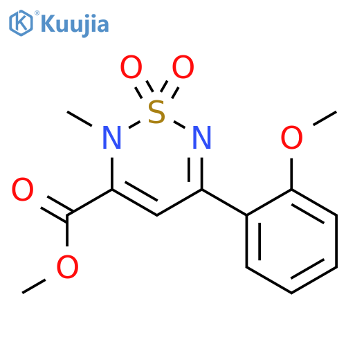 <br>methyl 5-(2-methoxyphenyl)-2-methyl-2H-1,2,6-thiadiazine-3-carboxylate 1,1- dioxide structure