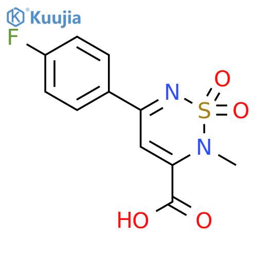 5-(4-Fluorophenyl)-2-methyl-2H-1,2,6-thiadiazine-3-carboxylic acid 1,1-dioxide structure