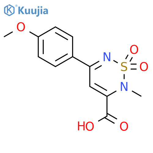 <br>5-(4-Methoxy-phenyl)-2-methyl-1,1-dioxo-1,2-dihydro-1lambda*6*-[1,2,6]thiad iazine-3-carboxylic acid structure