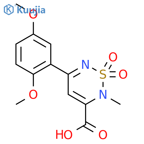 5-(2,5-Dimethoxyphenyl)-2-methyl-2H-1,2,6-thiadiazine-3-carboxylic acid 1,1-dioxide structure