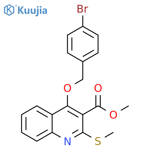 methyl 4-(4-bromophenyl)methoxy-2-(methylsulfanyl)quinoline-3-carboxylate structure