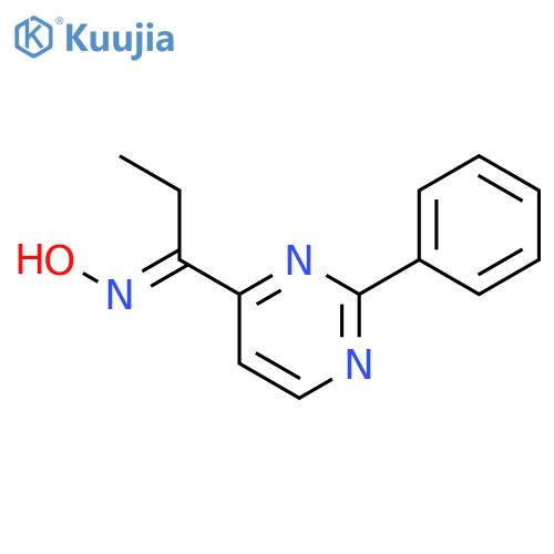 1-Propanone, 1-(2-phenyl-4-pyrimidinyl)-, oxime structure