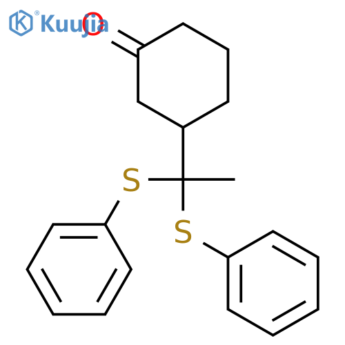 3-[1,1-Bis(phenylsulfanyl)ethyl]cyclohexan-1-one structure