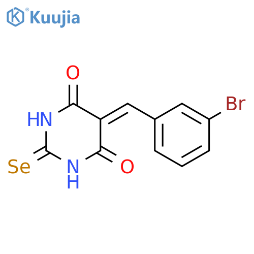 4,6(1H,5H)-Pyrimidinedione, 5-[(3-bromophenyl)methylene]dihydro-2-selenoxo- structure