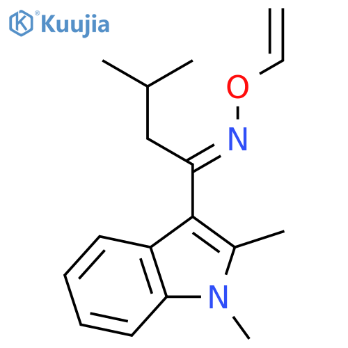 1-Butanone, 1-(1,2-dimethyl-1H-indol-3-yl)-3-methyl-, O-ethenyloxime, (E)- (9CI) structure