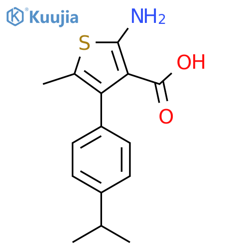 2-Amino-5-methyl-4-[4-(propan-2-yl)phenyl]thiophene-3-carboxylic acid structure