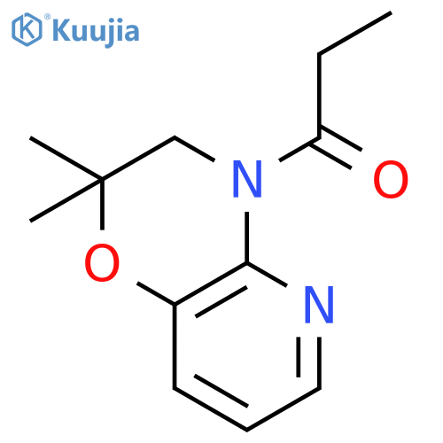 2H-Pyrido[3,2-b]-1,4-oxazine, 3,4-dihydro-2,2-dimethyl-4-(1-oxopropyl)- structure