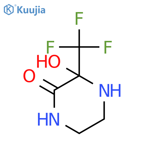 3-hydroxy-3-(trifluoromethyl)piperazin-2-one structure