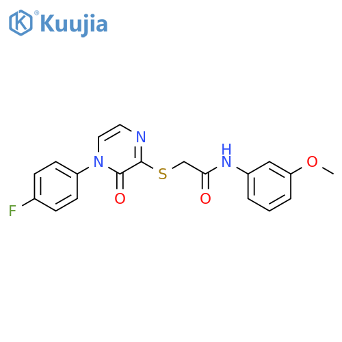 2-{4-(4-fluorophenyl)-3-oxo-3,4-dihydropyrazin-2-ylsulfanyl}-N-(3-methoxyphenyl)acetamide structure