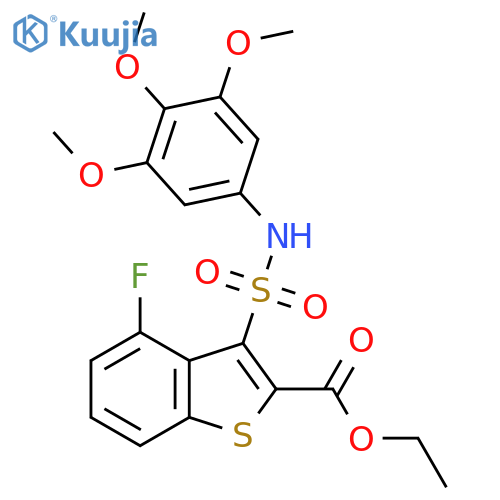 ethyl 4-fluoro-3-(3,4,5-trimethoxyphenyl)sulfamoyl-1-benzothiophene-2-carboxylate structure
