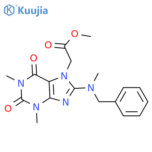 methyl 2-{8-benzyl(methyl)amino-1,3-dimethyl-2,6-dioxo-2,3,6,7-tetrahydro-1H-purin-7-yl}acetate structure