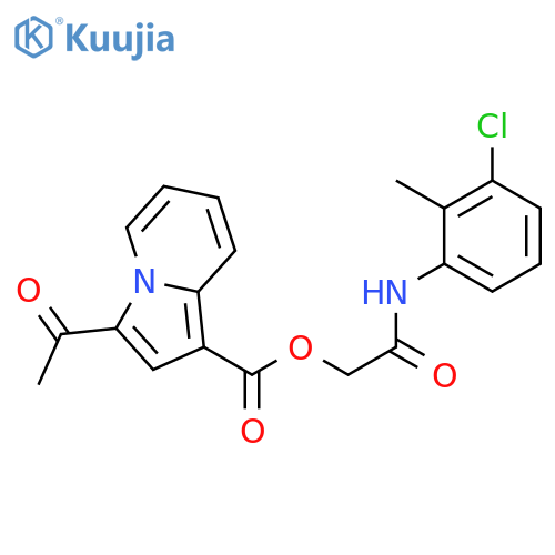 (3-chloro-2-methylphenyl)carbamoylmethyl 3-acetylindolizine-1-carboxylate structure
