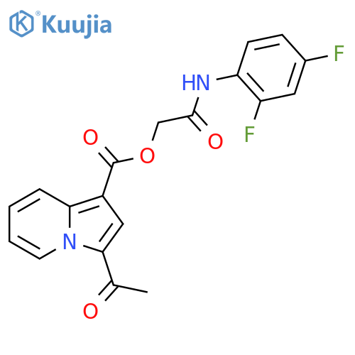 (2,4-difluorophenyl)carbamoylmethyl 3-acetylindolizine-1-carboxylate structure