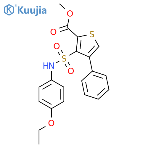 methyl 3-(4-ethoxyphenyl)sulfamoyl-4-phenylthiophene-2-carboxylate structure