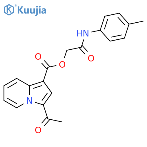 (4-methylphenyl)carbamoylmethyl 3-acetylindolizine-1-carboxylate structure