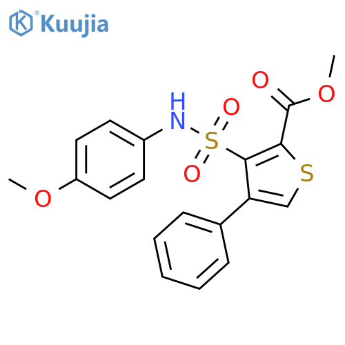 methyl 3-(4-methoxyphenyl)sulfamoyl-4-phenylthiophene-2-carboxylate structure