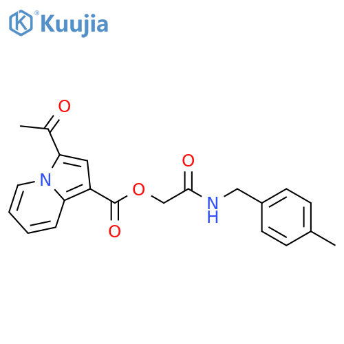 {(4-methylphenyl)methylcarbamoyl}methyl 3-acetylindolizine-1-carboxylate structure