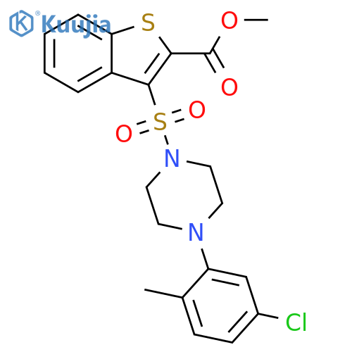 methyl 3-{4-(5-chloro-2-methylphenyl)piperazin-1-ylsulfonyl}-1-benzothiophene-2-carboxylate structure