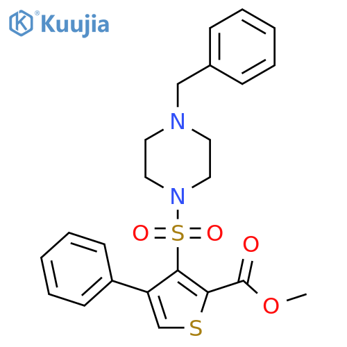 methyl 3-(4-benzylpiperazin-1-yl)sulfonyl-4-phenylthiophene-2-carboxylate structure