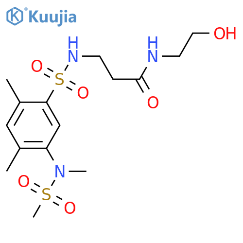 3-2,4-dimethyl-5-(N-methylmethanesulfonamido)benzenesulfonamido-N-(2-hydroxyethyl)propanamide structure