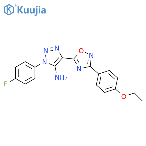 4-3-(4-ethoxyphenyl)-1,2,4-oxadiazol-5-yl-1-(4-fluorophenyl)-1H-1,2,3-triazol-5-amine structure