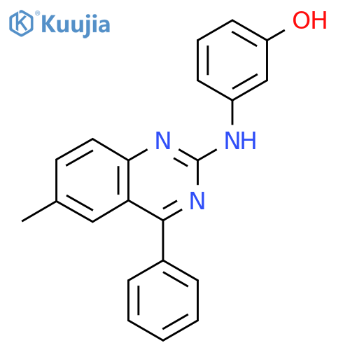 3-(6-methyl-4-phenylquinazolin-2-yl)aminophenol structure