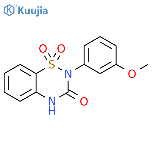 2-(3-methoxyphenyl)-3,4-dihydro-2H-1lambda6,2,4-benzothiadiazine-1,1,3-trione structure