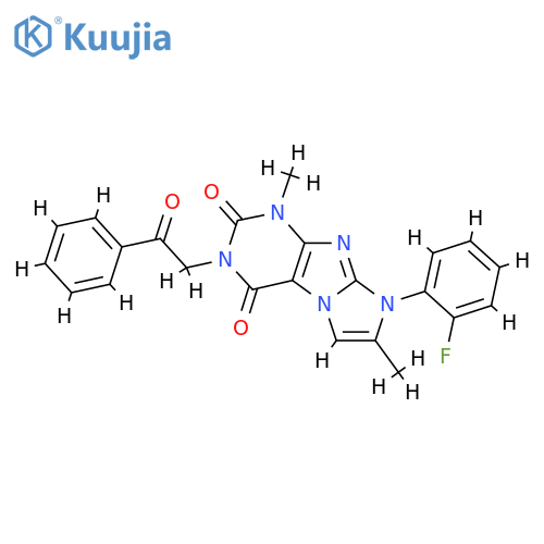 8-(2-fluorophenyl)-1,7-dimethyl-3-(2-oxo-2-phenylethyl)-1H,2H,3H,4H,8H-imidazo1,2-gpurine-2,4-dione structure