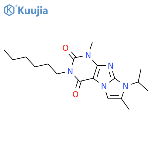 3-hexyl-1,7-dimethyl-8-(propan-2-yl)-1H,2H,3H,4H,8H-imidazo1,2-gpurine-2,4-dione structure
