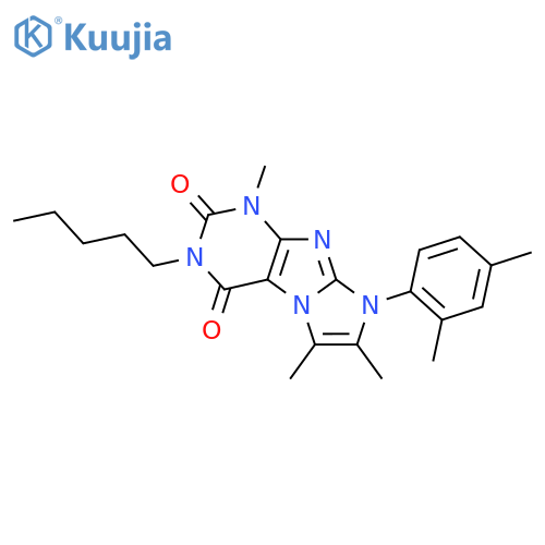 8-(2,4-dimethylphenyl)-1,6,7-trimethyl-3-pentyl-1H,2H,3H,4H,8H-imidazo1,2-gpurine-2,4-dione structure