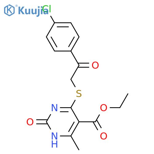 ethyl 4-{2-(4-chlorophenyl)-2-oxoethylsulfanyl}-6-methyl-2-oxo-1,2-dihydropyrimidine-5-carboxylate structure