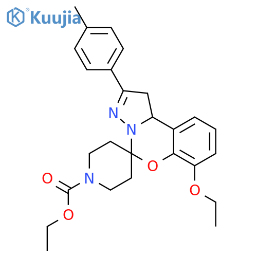 ethyl 10'-ethoxy-4'-(4-methylphenyl)-8'-oxa-5',6'-diazaspiropiperidine-4,7'-tricyclo7.4.0.0^{2,6}tridecane-1'(9'),4',10',12'-tetraene-1-carboxylate structure