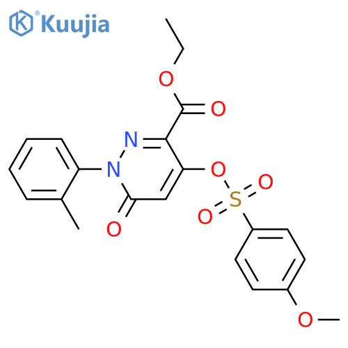 ethyl 4-(4-methoxybenzenesulfonyl)oxy-1-(2-methylphenyl)-6-oxo-1,6-dihydropyridazine-3-carboxylate structure
