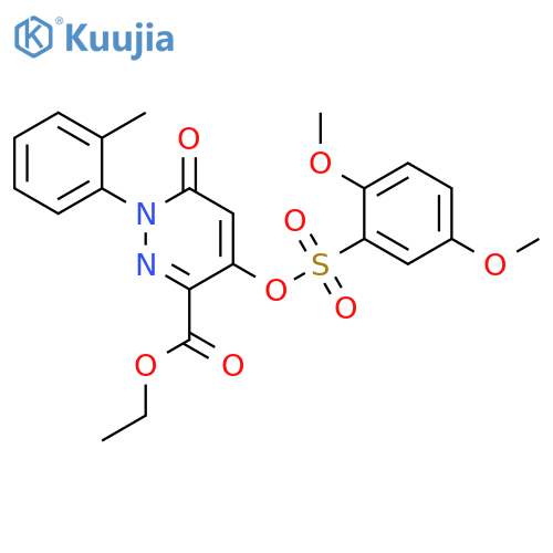 ethyl 4-(2,5-dimethoxybenzenesulfonyl)oxy-1-(2-methylphenyl)-6-oxo-1,6-dihydropyridazine-3-carboxylate structure