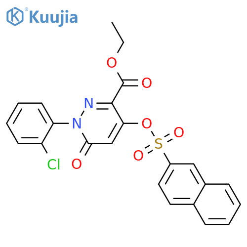 ethyl 1-(2-chlorophenyl)-4-(naphthalene-2-sulfonyl)oxy-6-oxo-1,6-dihydropyridazine-3-carboxylate structure