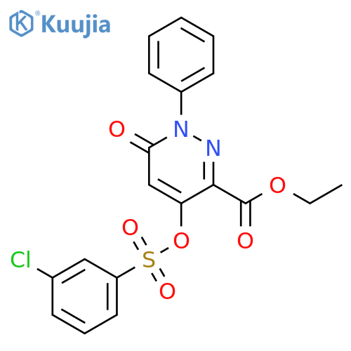 ethyl 4-(3-chlorobenzenesulfonyl)oxy-6-oxo-1-phenyl-1,6-dihydropyridazine-3-carboxylate structure