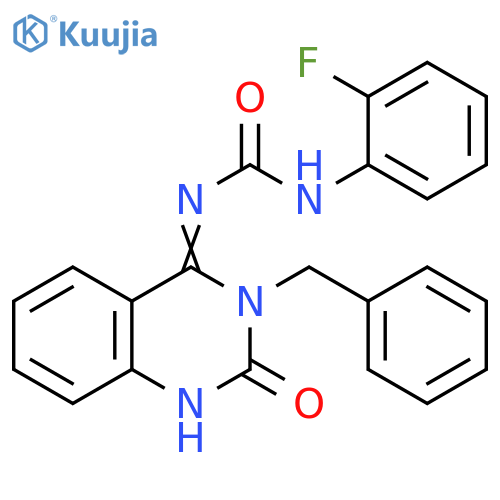 3-(4E)-3-benzyl-2-oxo-1,2,3,4-tetrahydroquinazolin-4-ylidene-1-(2-fluorophenyl)urea structure