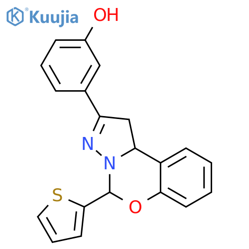3-7-(thiophen-2-yl)-8-oxa-5,6-diazatricyclo7.4.0.0^{2,6}trideca-1(9),4,10,12-tetraen-4-ylphenol structure