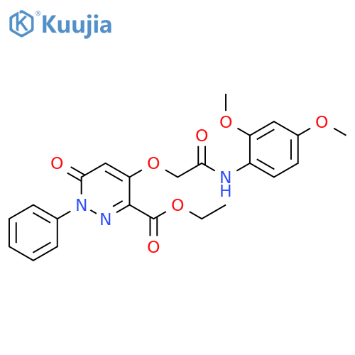 ethyl 4-{(2,4-dimethoxyphenyl)carbamoylmethoxy}-6-oxo-1-phenyl-1,6-dihydropyridazine-3-carboxylate structure