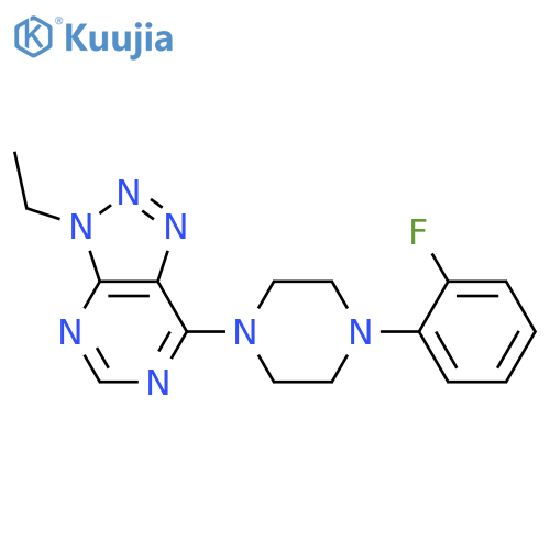 1-{3-ethyl-3H-1,2,3triazolo4,5-dpyrimidin-7-yl}-4-(2-fluorophenyl)piperazine structure