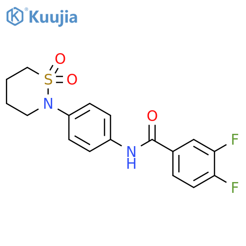 N-4-(1,1-dioxo-1lambda6,2-thiazinan-2-yl)phenyl-3,4-difluorobenzamide structure