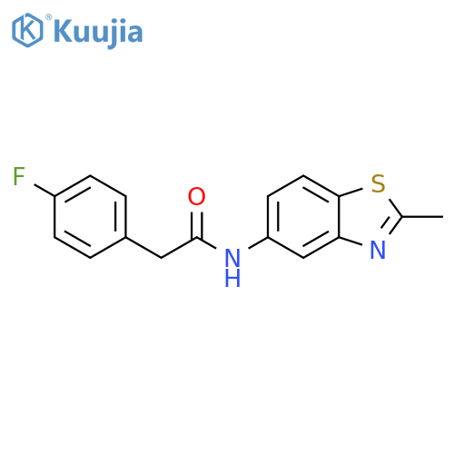 2-(4-fluorophenyl)-N-(2-methyl-1,3-benzothiazol-5-yl)acetamide structure