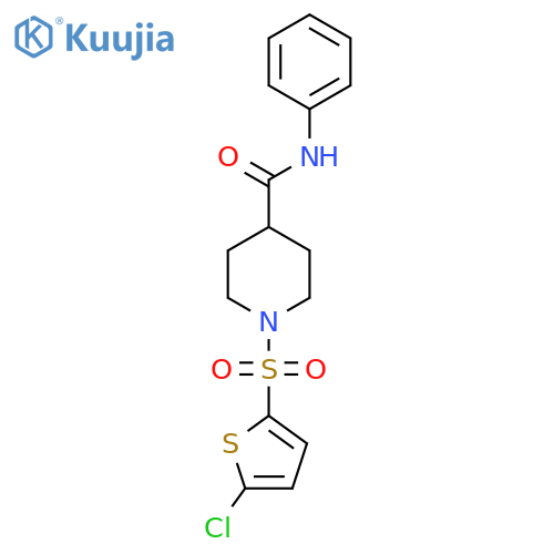 1-((5-chlorothiophen-2-yl)sulfonyl)-N-phenylpiperidine-4-carboxamide structure