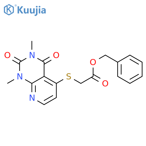 benzyl 2-({1,3-dimethyl-2,4-dioxo-1H,2H,3H,4H-pyrido2,3-dpyrimidin-5-yl}sulfanyl)acetate structure