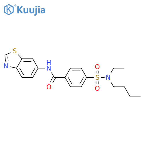 N-(1,3-benzothiazol-6-yl)-4-butyl(ethyl)sulfamoylbenzamide structure