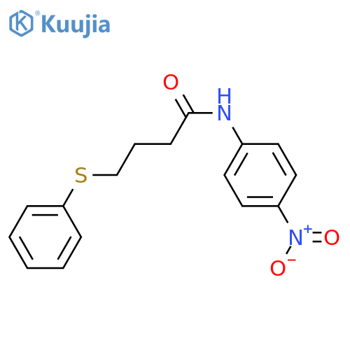 N-(4-nitrophenyl)-4-(phenylsulfanyl)butanamide structure