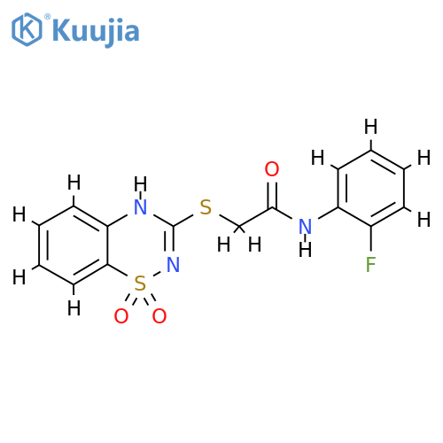 2-(1,1-dioxo-4H-1lambda6,2,4-benzothiadiazin-3-yl)sulfanyl-N-(2-fluorophenyl)acetamide structure